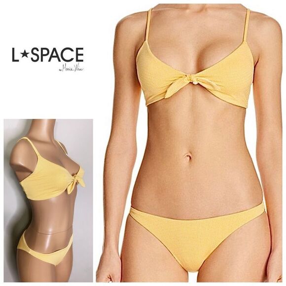 New. SUNSHINE GOLD SUMMER LOVE PLAID BIKINI. D-top/M-bottom. Retails $198 - Picture 1 of 13